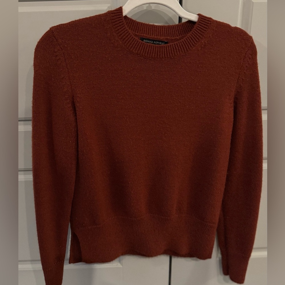 Banana Republic Lofty Crew Neck Sweater, Rusty Red, Women’s Petite XS